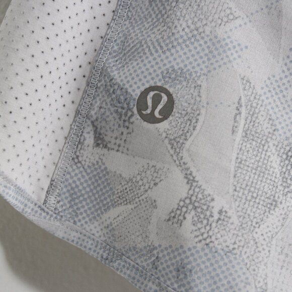 Lululemon Real Quick Short Perforated 3.5" Jasmine White Multi High Rise Liner 6 - Picture 8 of 16